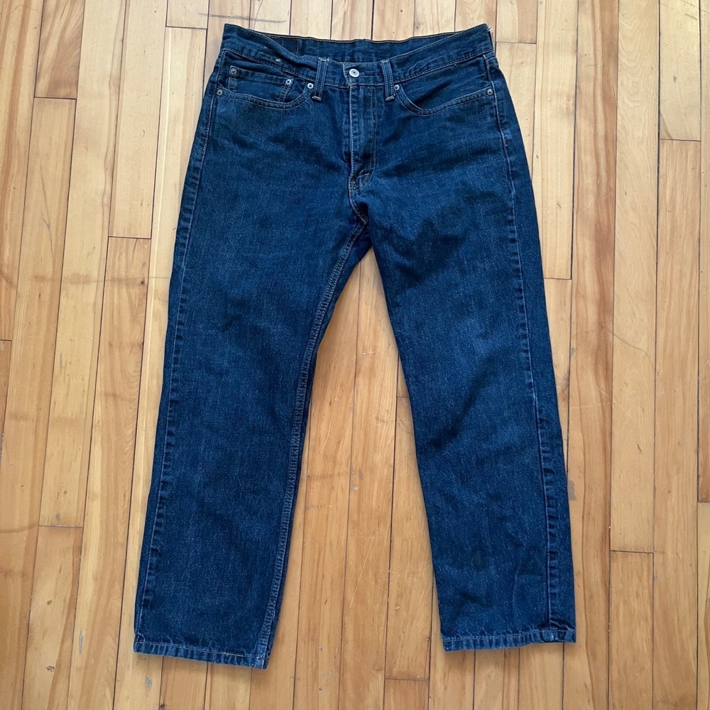 Levi Strauss 514 Straight Fit Dark Wash Denim Jeans Mens Size 34x30